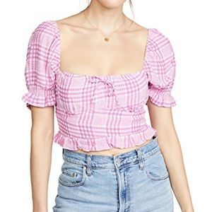 NWT Faithfull Brand Pink Vaneda Crop Top Size M
